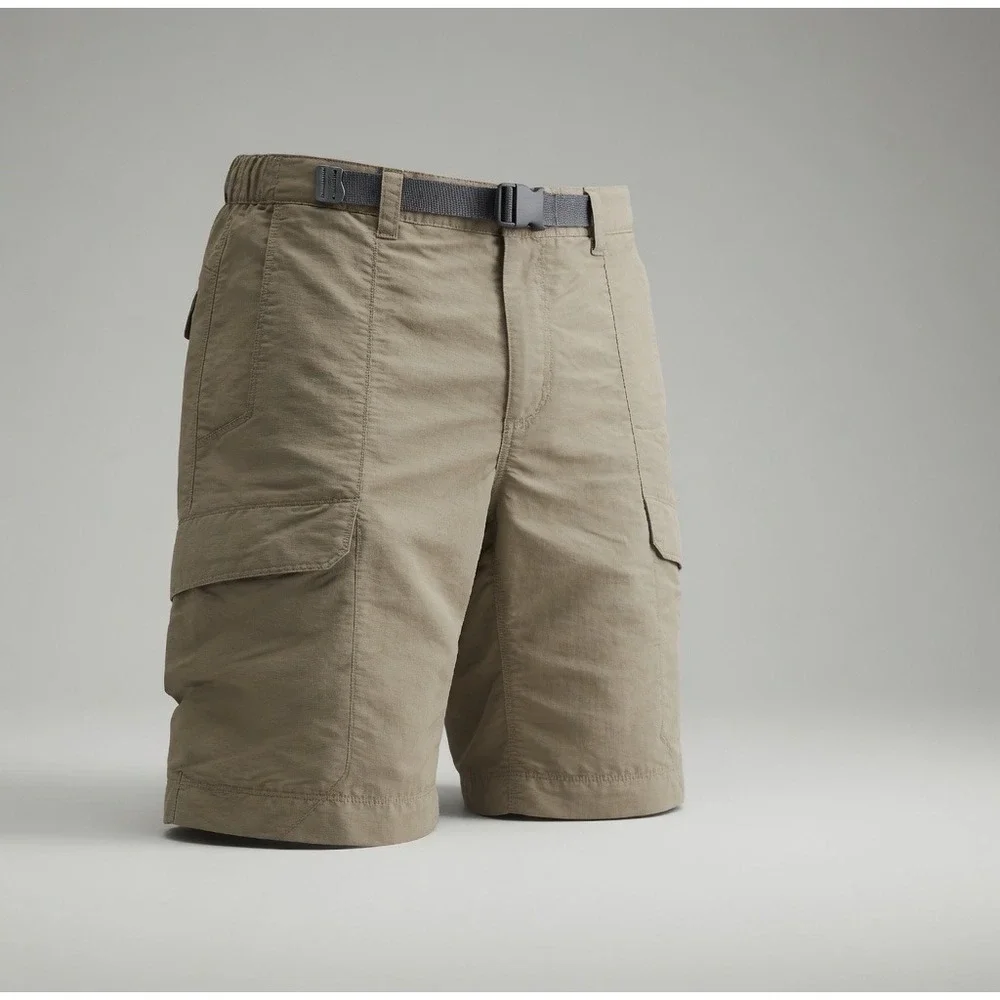The North Face‎ Mens Tan Khaki Nylon Cargo Hiking Shorts Medium Belted FV059901